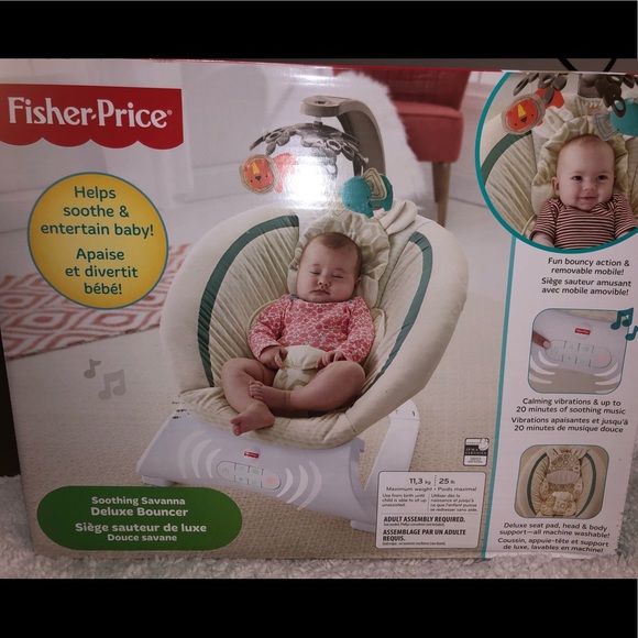 Fisher Price Soothing Savanna Deluxe Bouncer - Picture 2 of 3